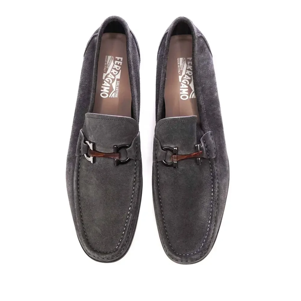 $850 FERRAGAMO - Gray Suede 